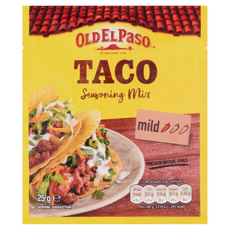 image 1 of Old El Paso Garlic & Paprika Taco Seasoning Spice Mix 25G