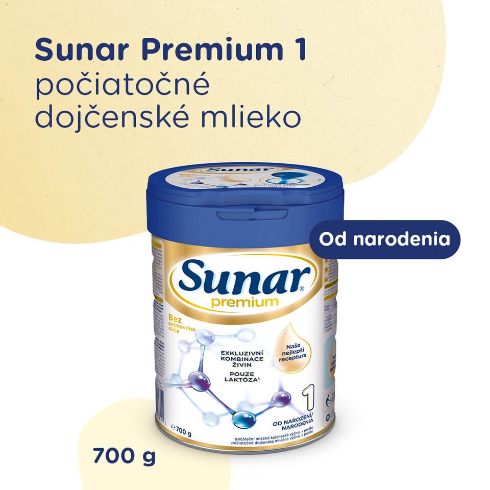 obrázok 1 z Sunar Premium 1 počiatočné dojčenské mlieko 700 g