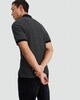image 3 of F&F Cotton Rich Stripe Print Zip Neck Short Sleeved Polo Shirt in Black