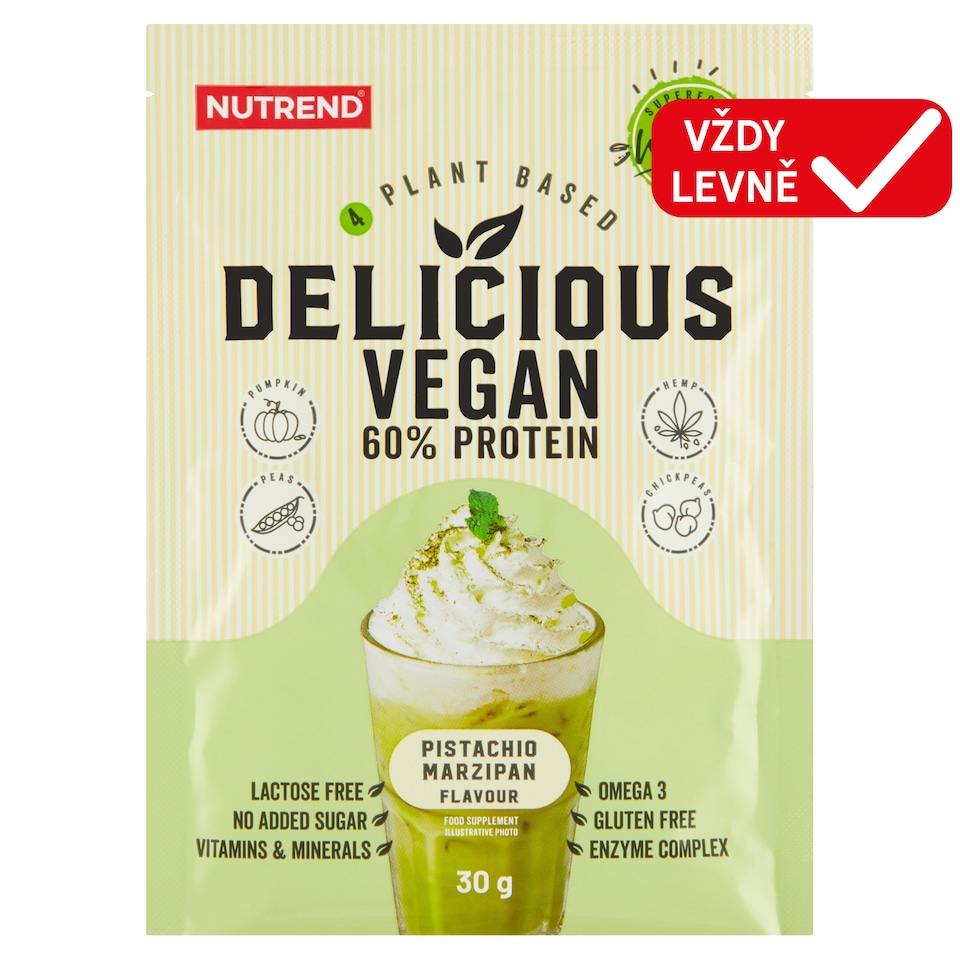 Obrázek 1 pro produkt Nutrend Delicious Vegan Protein příchuť pistácie + marcipán 30g