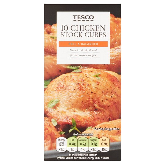 Tesco 10 Chicken Stock Cubes 100G Tesco Groceries