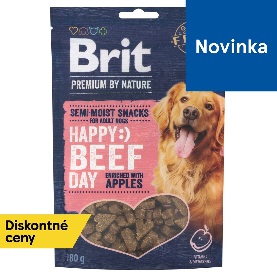 obrázok 1 z Brit Premium by Nature Polomäkká maškrtka pre psov hovädzina obohatené o jablko 180 g