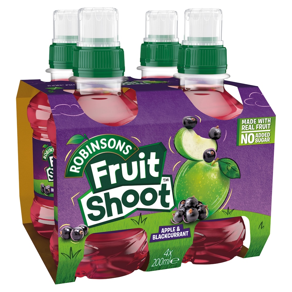 image 1 of Robinsons Fruit Shoot Apple & Blackcurrant Kids Juice Drink 4 x 200ml 