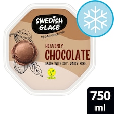 Swedish Glace Chocolate Non Dairy Vegan Ice Cream Tub 750ml
