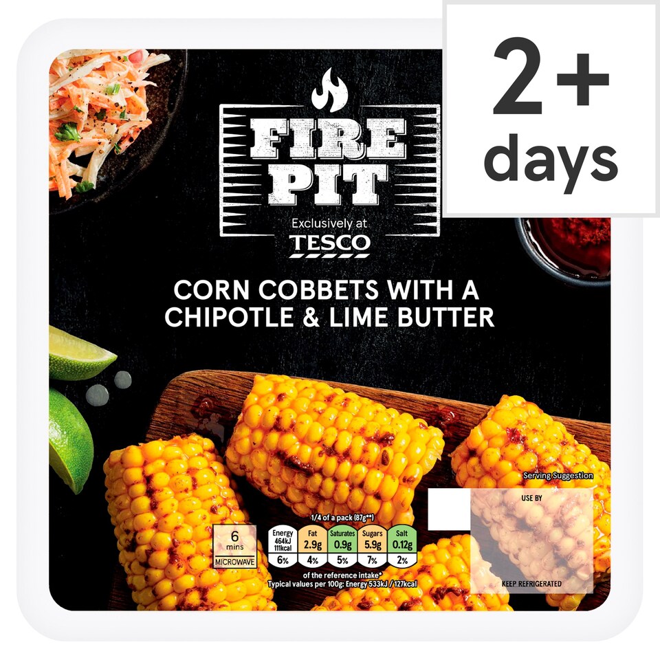 Tesco Fire Pit Corn Cobbett's With Chipotle & Lime Butter 380g Tesco