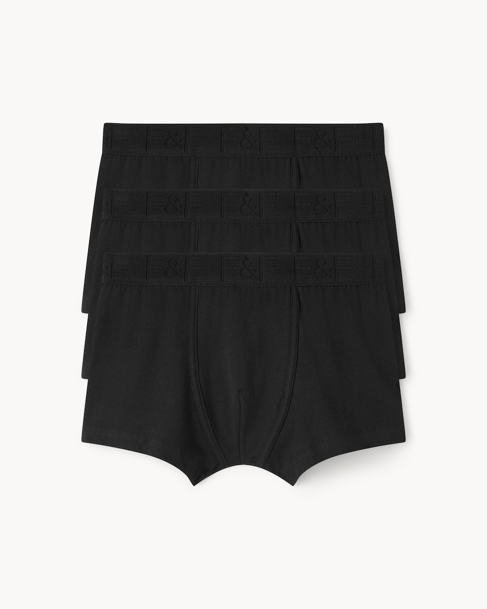 image 1 of F&F 3-Pack Cotton Rich Hipsters in Black