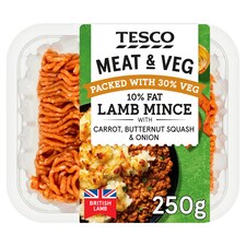 Tesco Meat & Vegetable Lamb Mince 250G