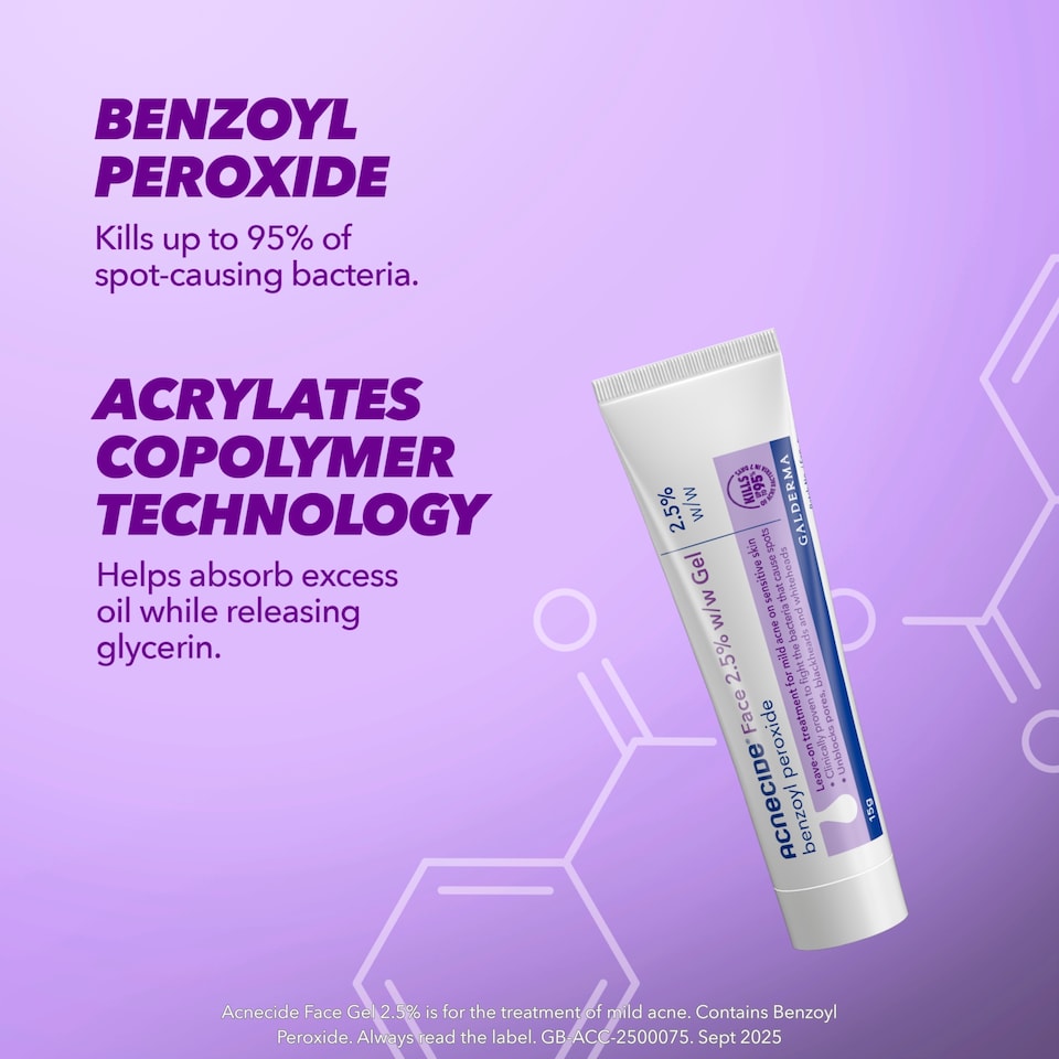 image 1 of Acnecide Face 2.5% w/w Gel 15g