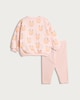image 2 of F&F Baby 2-Piece Reindeer Print Sweatshirt and Leggings Set in Pink