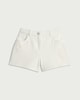 image 4 of F&F Girls Pure Cotton Embroidered Denim Shorts in Cream