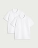 image 4 of F&F School Unisex 2-Pack Pure Cotton Regular Fit Polo Shirts in White