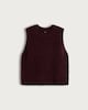 image 5 of F&F Textured Knitted Sleeveless Top with Wool in Burgundy