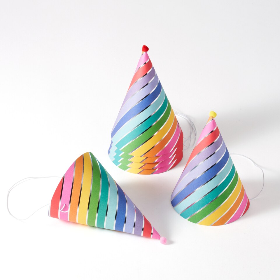 image 1 of Paperchase Rainbow 6 Pack Party Hats