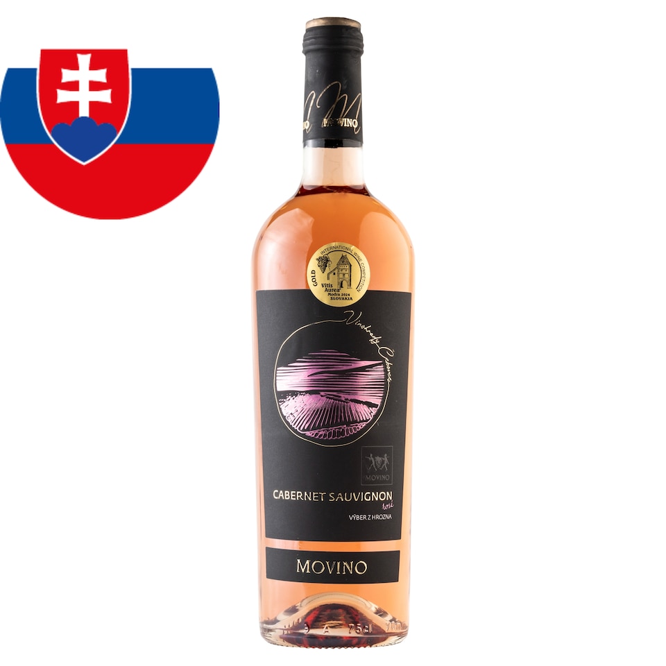 Movino Cabernet Sauvignon výber z hrozna slovenské akostné odrodové víno ružové suché 0,75 l