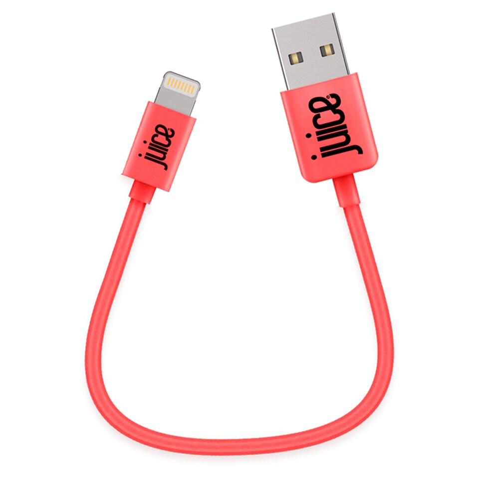 image 1 of Juice Apple Lightning 15cm Charging Cable Coral
