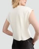 image 3 of F&F V Neck Metal Accent Top in Cream
