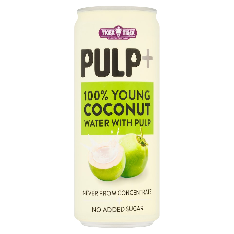 TIGER TIGER PULP+ 100% YOUNG COCONUT WATER WITH PULP 320ML