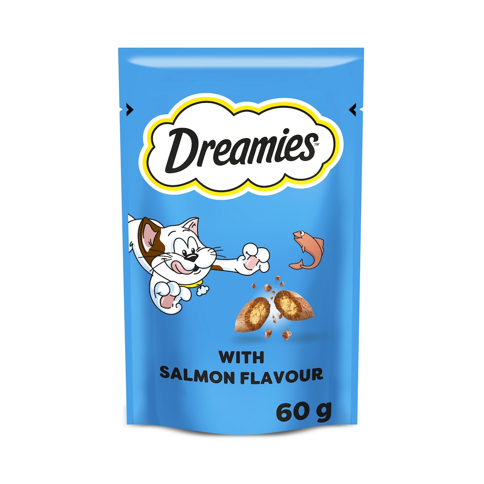image 1 of Dreamies Cat Treat Biscuits with Salmon 60g