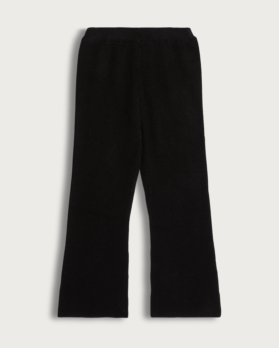 image 1 of F&F x Samantha Faiers Knitted Flared Trousers in Black