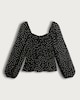 image 5 of F&F Shirred Polka Dot Print Blouse in Multi Black White