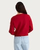 image 3 of F&F Heart Button Long Sleeved Cardigan in Red