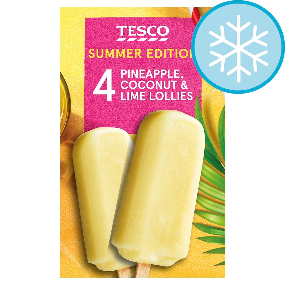 Tesco Pineapple, Coconut & Lime Lollies 4x73ml
