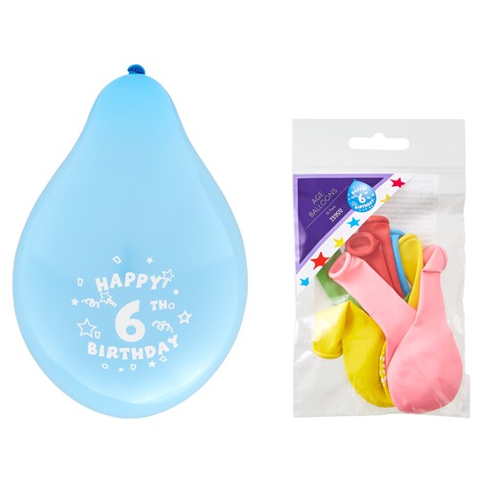 Tesco Party Balloons Age 6 10 Pack Tesco Groceries