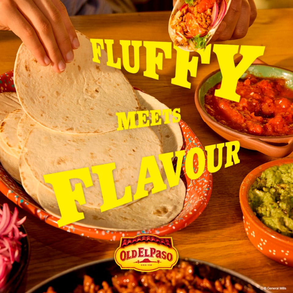 image 1 of Old El Paso Regular Super Soft Flour Tortillas Wraps 8Pk 326G