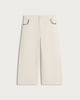 image 4 of F&F Girls Pure Cotton Scallop Trim Wide Leg Jeans in White