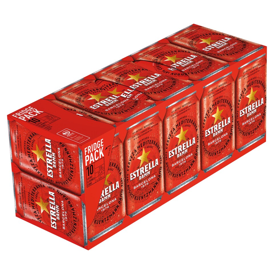 Estrella Damm Lager Beer 10x330ml Tesco Groceries