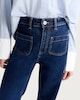 image 3 of F&F High Rise Flared Patch Pocket Jeans in Navy