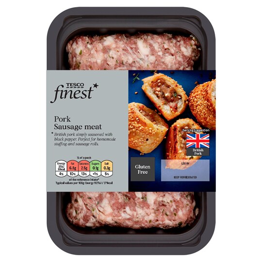 Tesco Finest British Pork Sausages Meat 350G Tesco Groceries
