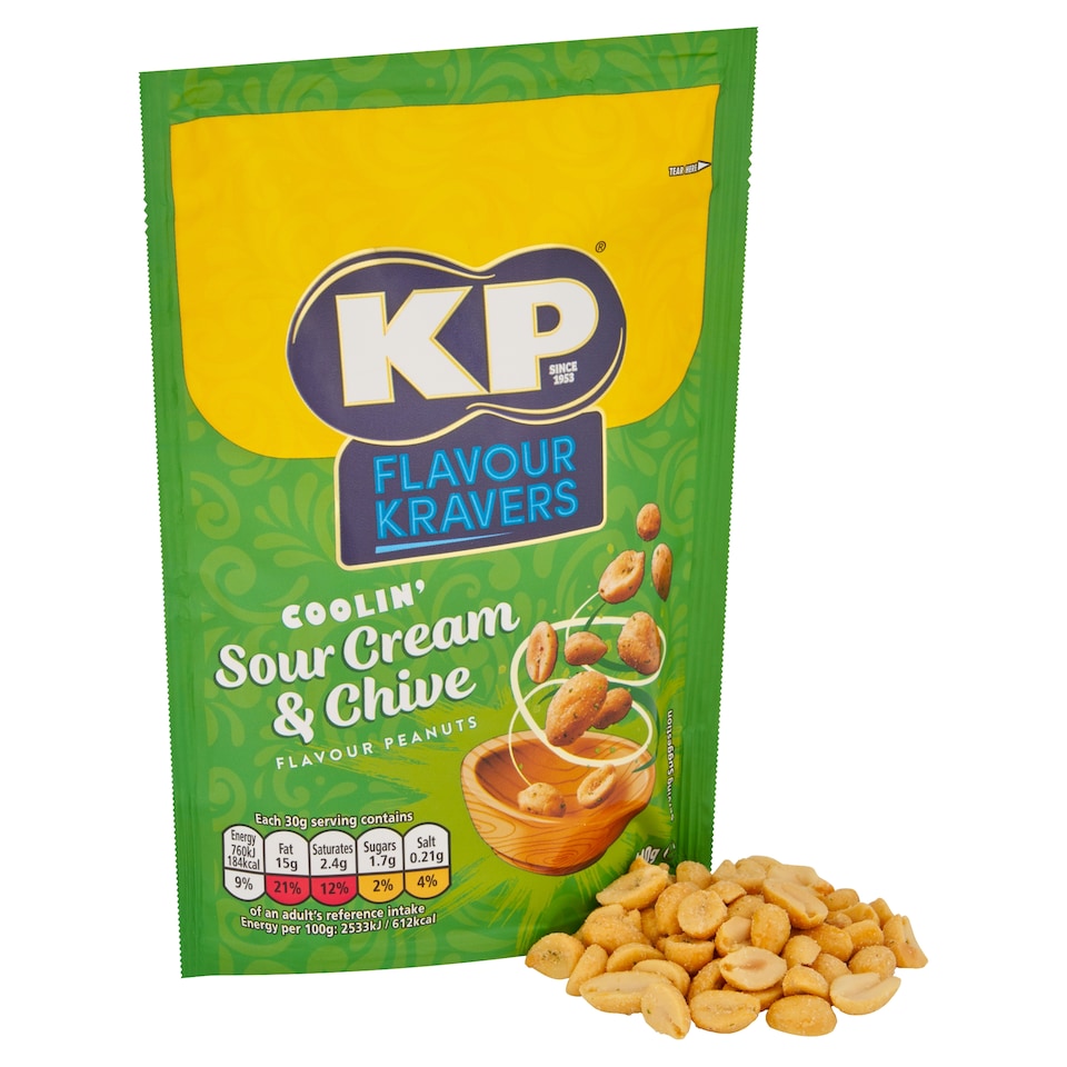 image 1 of KP Flavour Kravers Peanuts - Coolin' Sour Cream & Chive 140g