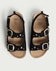 image 2 of F&F Girls Studded Buckle Strap Sandals in Black