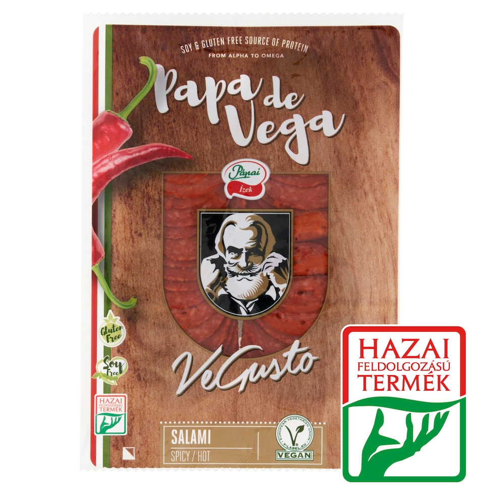 Pápai Papa de Vega Sliced Vegan Spicy Salami 100 g