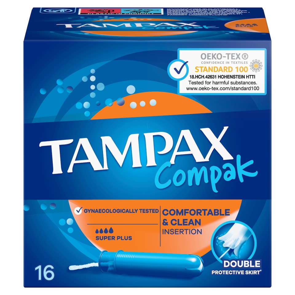 Tampax Compak Super Plus Applikátoros Tampon, 16 db  1. kép