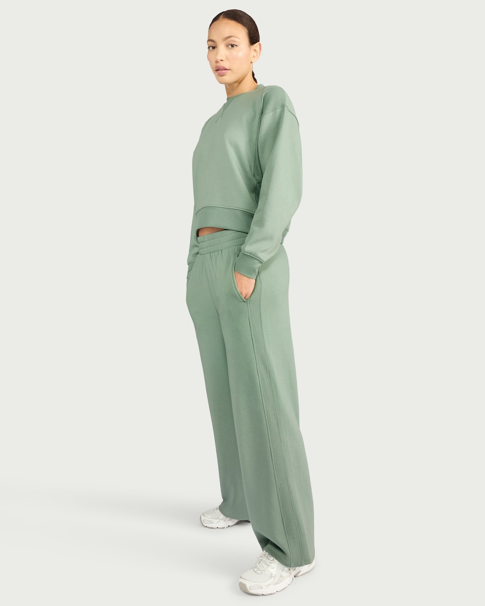 image 1 of F&F Active AFTERCLASS Wide Leg Joggers in Green