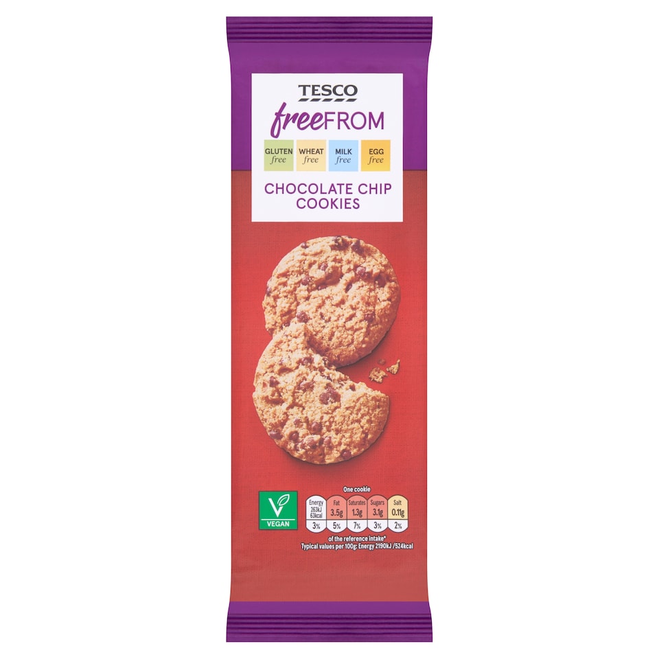 Tesco Free From Chocolate Chip Cookies 145g