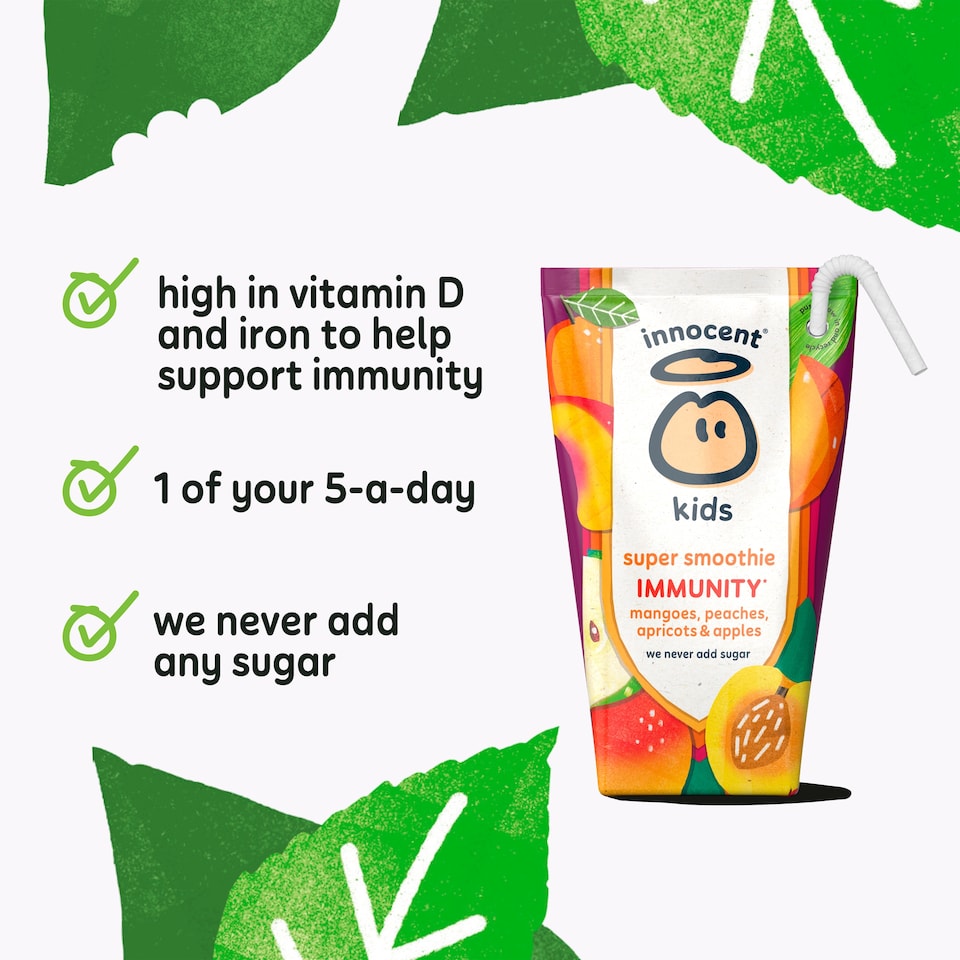 image 1 of innocent Kids Super Smoothies Mangoes, Peaches, Apricots & Apples 4 x 150ml