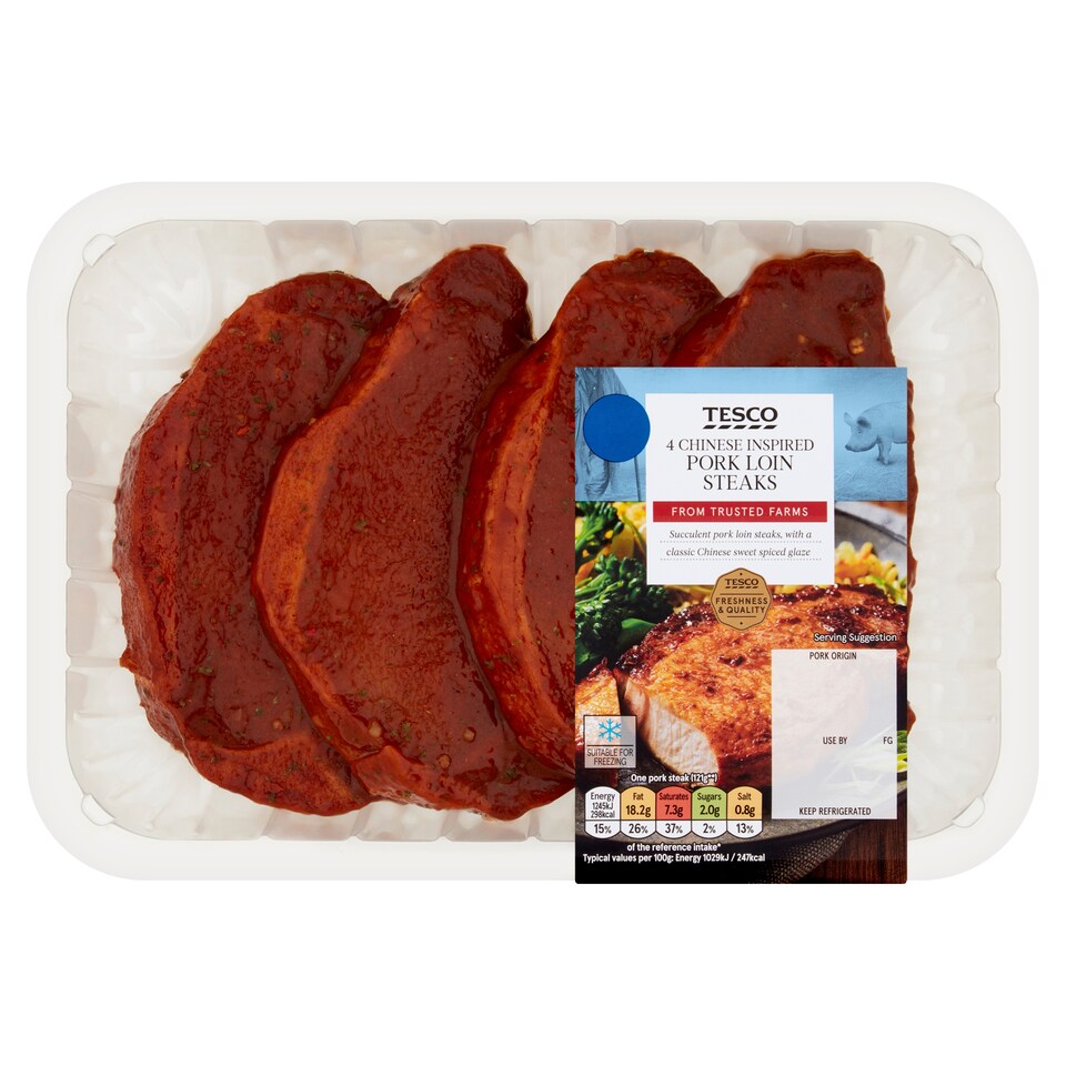 Tesco 4 Chinese Inspired Pork Loin Steaks 600G