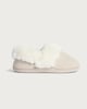 image 1 of F&F Textured Lurex Faux Fur Lined Slippers in Neutral