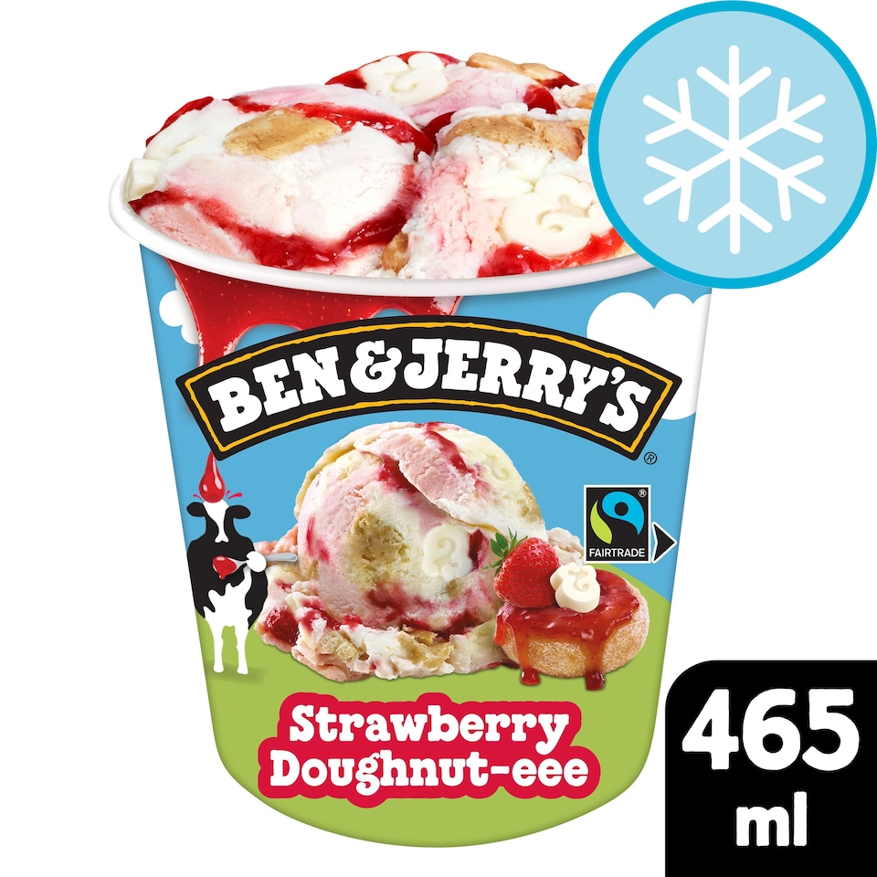 image 1 of Ben & Jerry's Strawberry Doughnut-eee Ice Cream Tub 465ml