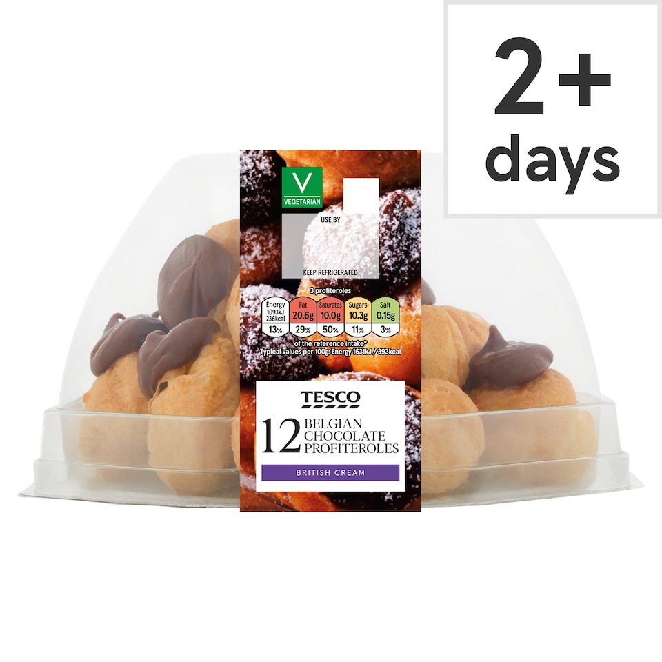 Tesco Belgian Chocolate Profiteroles 12 Pack