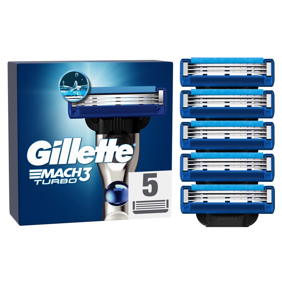 Gillette Mach3 Turbo Borotvabetétek Férfi Borotvához, 5 db Borotvabetét  1. kép
