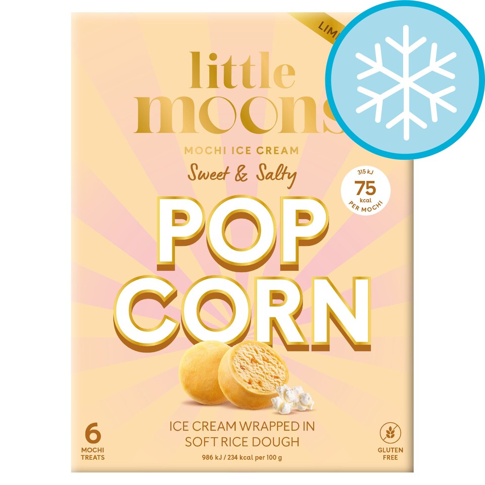 Little Moons Sweet and Salty Popcorn Mochi Ice Cream 6x32g Tesco