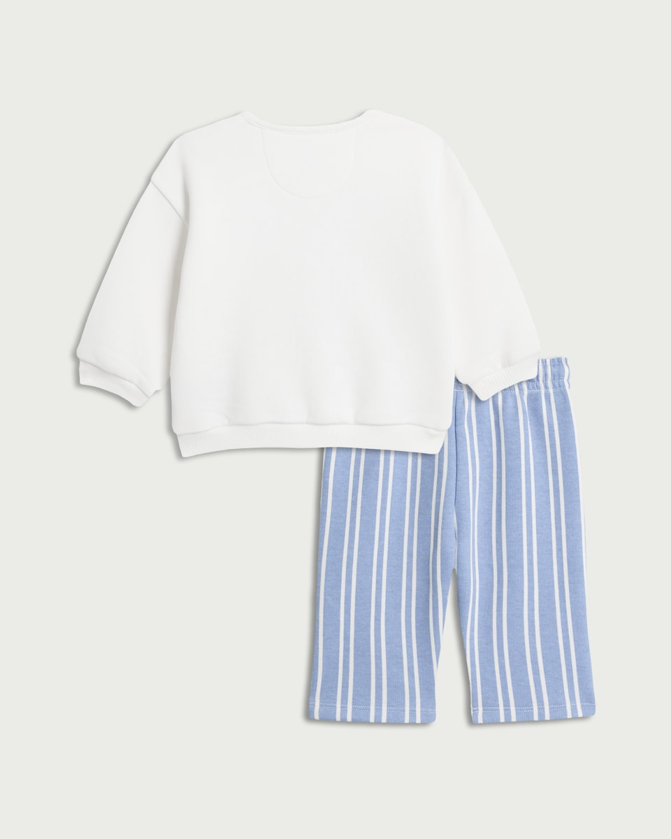 image 1 of F&F Baby 2-Piece Cotton Rich Bear Set in Cream