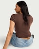 image 3 of F&F Cotton Rich Ribbed Baby T-Shirt in Brown