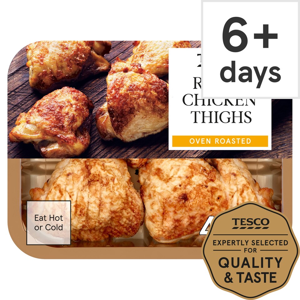 Tesco Ready To Eat Roast British Chicken Thighs 450G Tesco Groceries