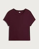 image 4 of F&F Cotton Rich Short Sleeved Cropped T-Shirt in Burgundy