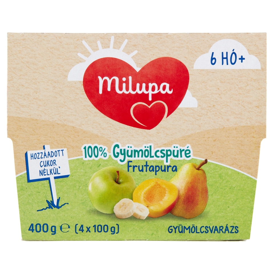 image 1 of Milupa Frutapura 100% Fruit Puree 6 Months+ 4 x 100 g (400 g)